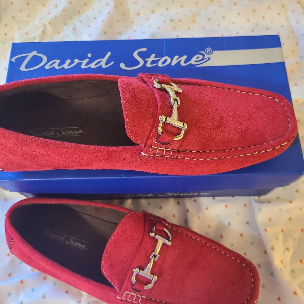 David Stone Men’s Faux Suede Loafers Size 11